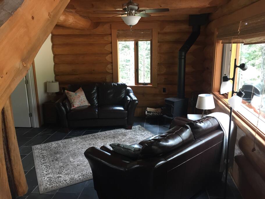 Living Room with Wood Burning Stove