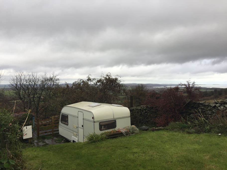 The caravan, great views even on a cloudy day!