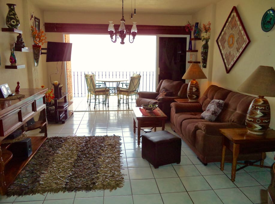 Living room with balcony