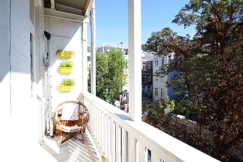 The balcony at the back of the house is great in the summer!