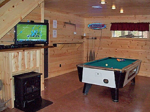 Pool room adjoining living area