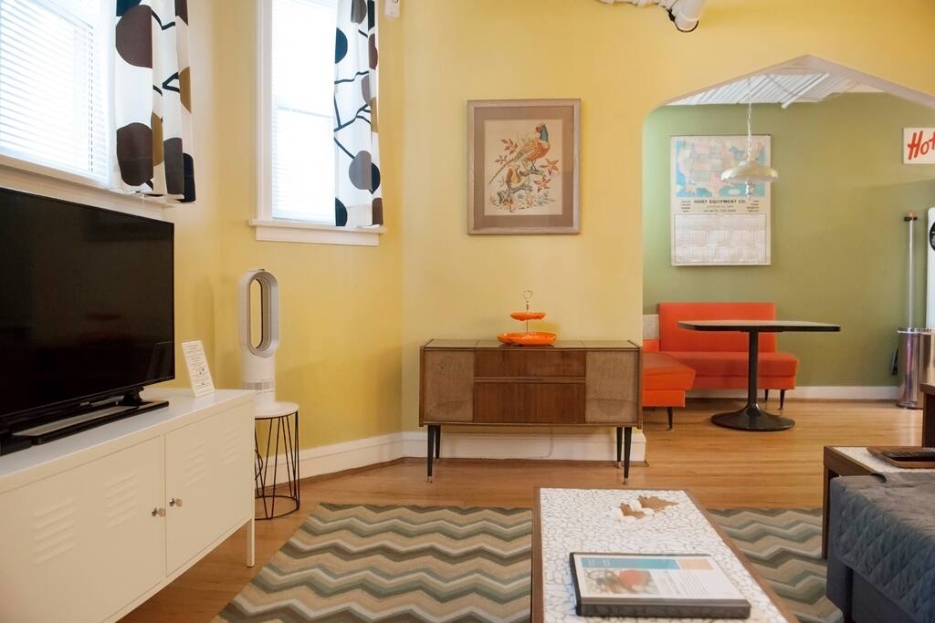 Television, DVD player, streaming cable networks, as well as DVD library for guest use.