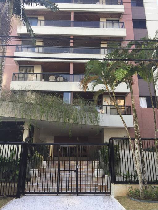 The entrance of the building