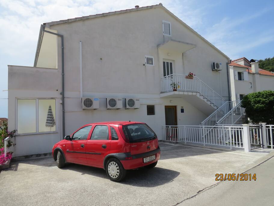 parking in front of the house