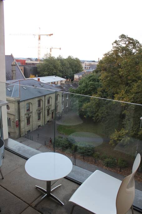 Balcony view over a quaint park