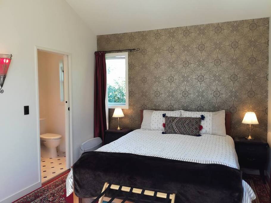 Welcome! Relax in a comfortable bed and enjoy a luxurious shower and private outdoor deck.