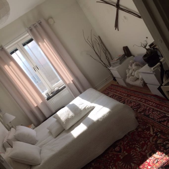Big bedroom with double bed