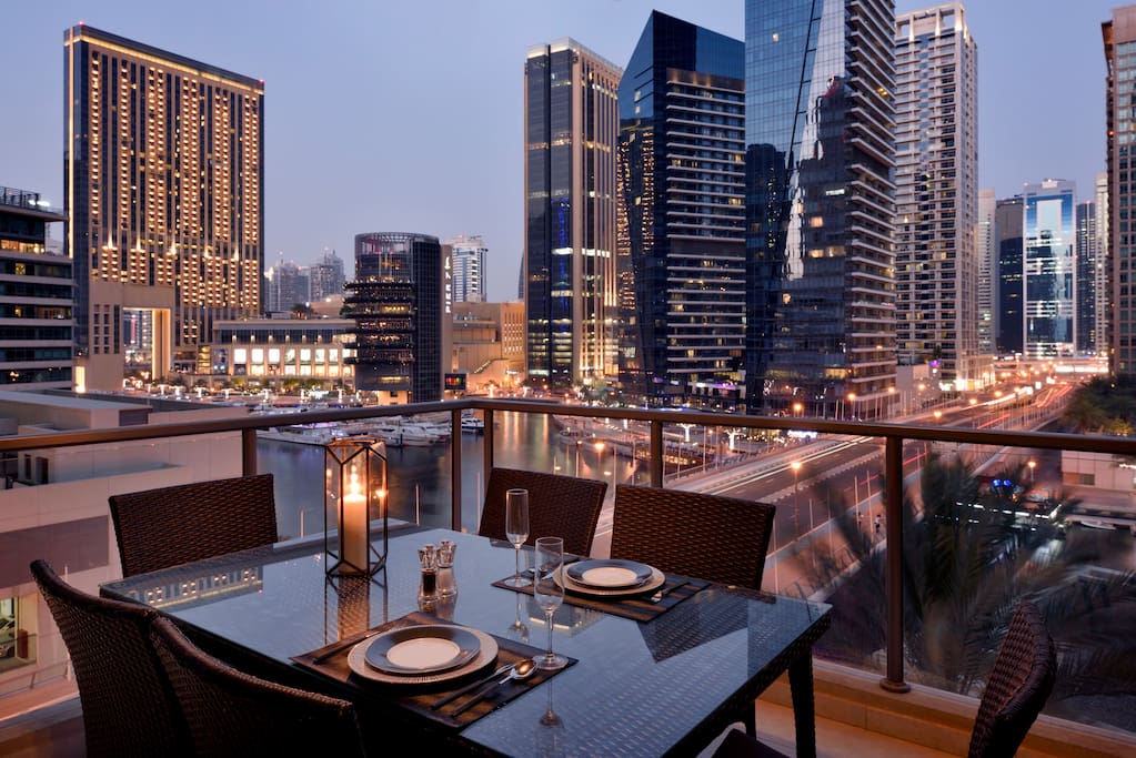 Terrace overlooking the Marina... What else!