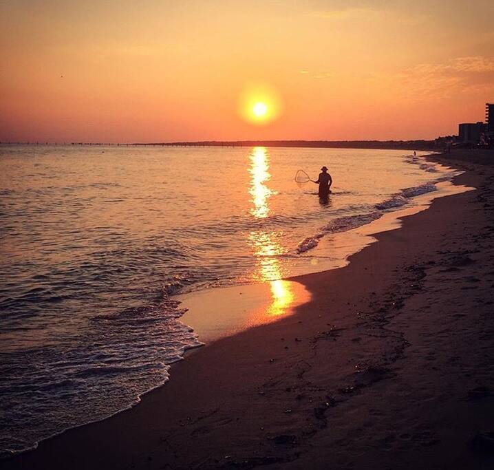 The beach under 100 yards from house