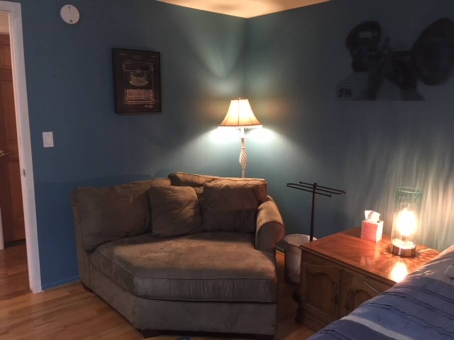 lounging area in bedroom