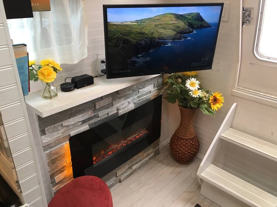 HDTV with antenna for local shows, chrome cast and Amazon Firestick