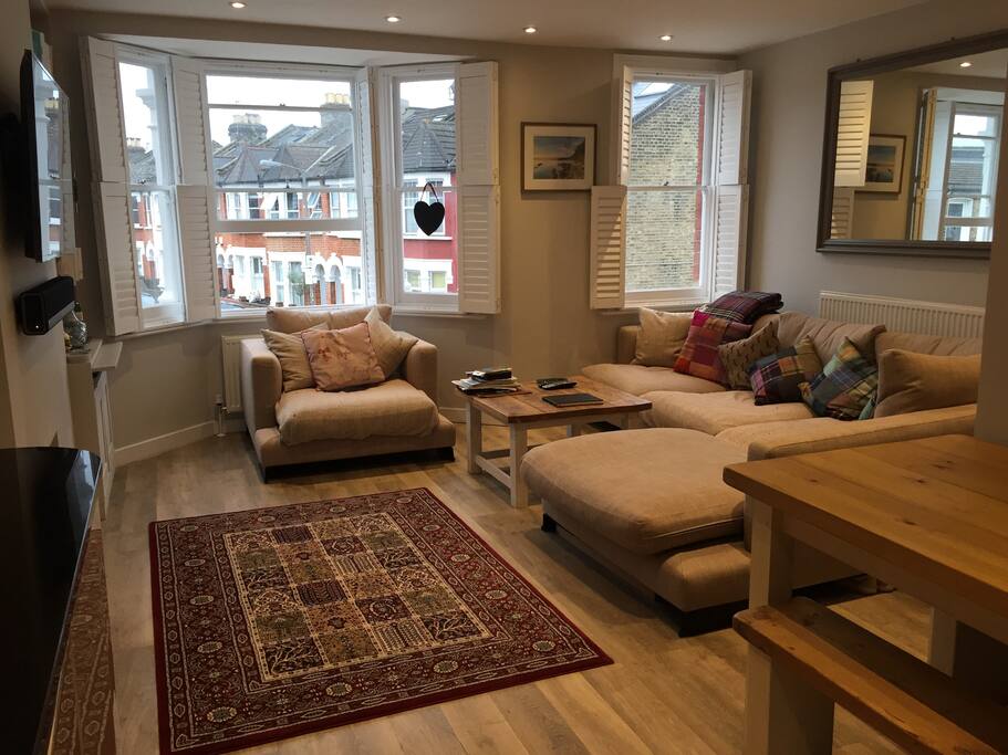 Wide bay windows with lots of light
