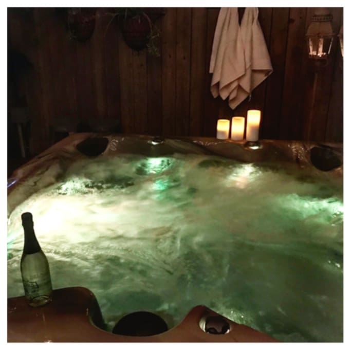 Have your date night in the hot tub!