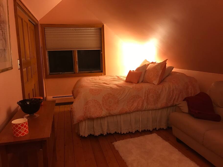 Private bedroom with queen bed.