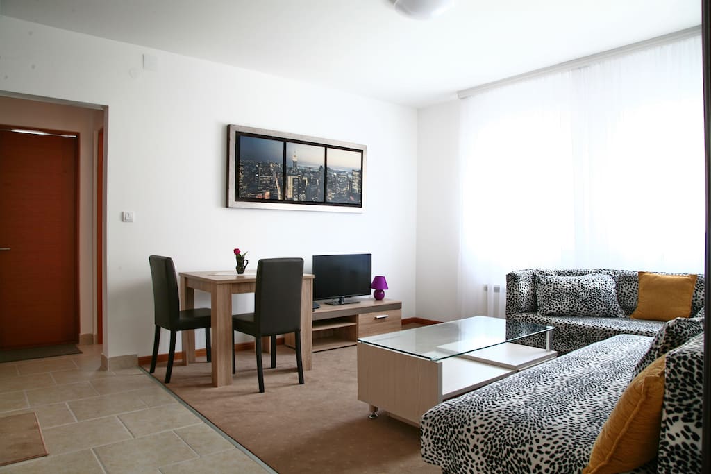 Living room with dining area