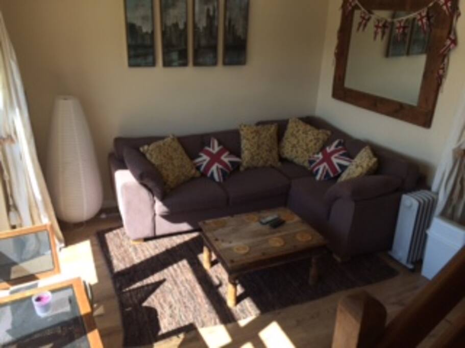 Sofabed situated in the living area