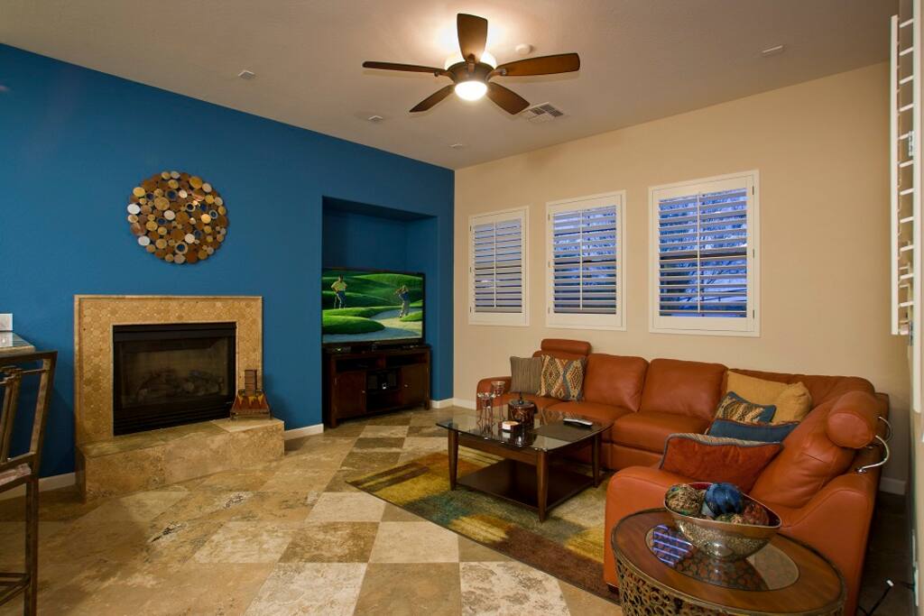 Living Room with Leather sectional