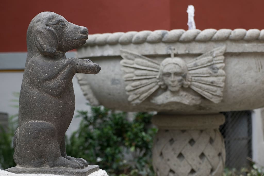 Fuentes en patio exterior
