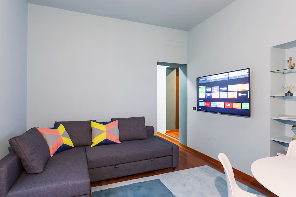The living room | TV & double sofa bed