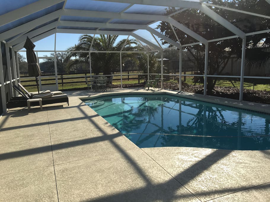 screened in private pool