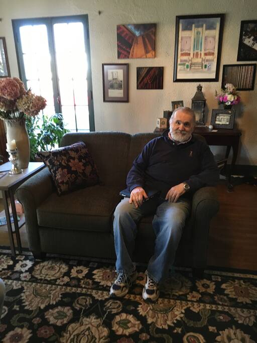 Host, Mike, in the living room.