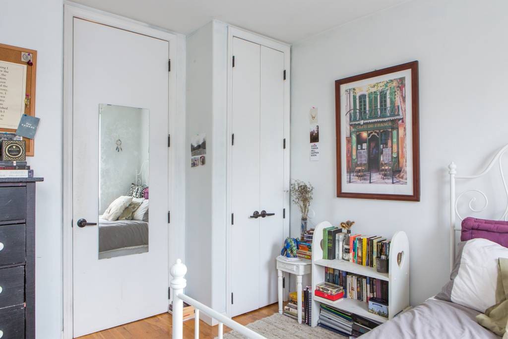 Empty closet, plenty of books to read :)