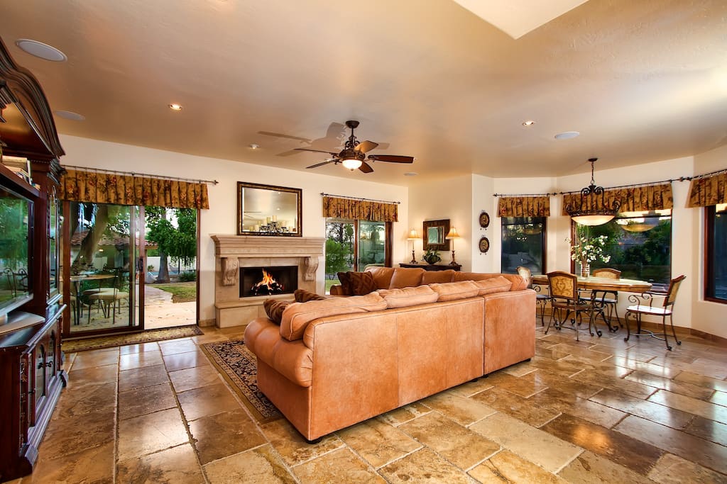 Spacious Living Room with Large TV