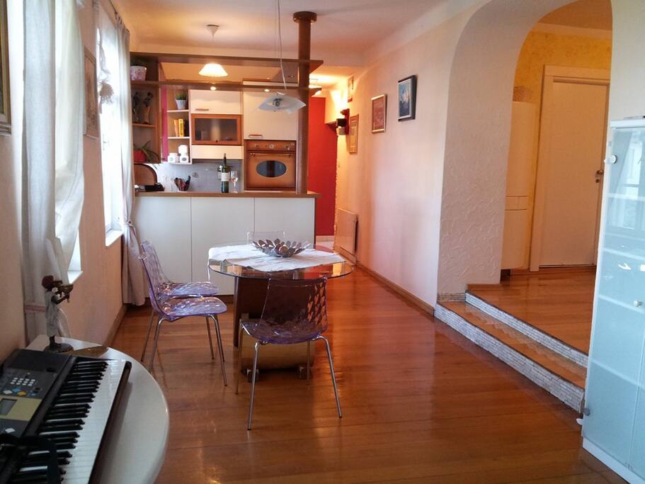 Kitchen with dining room.