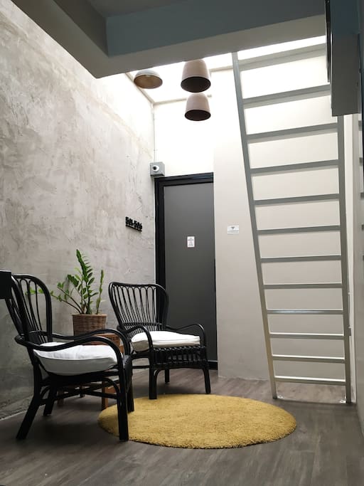 sitting area in front of the room. (5th floor with no lift.)