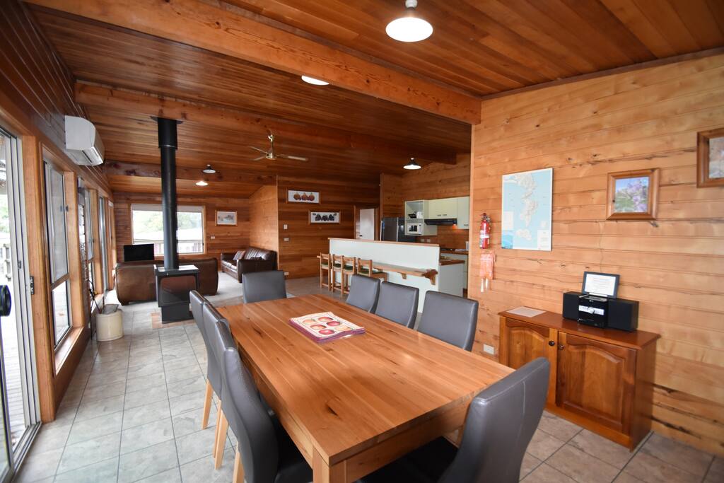 Large dining room, with views.