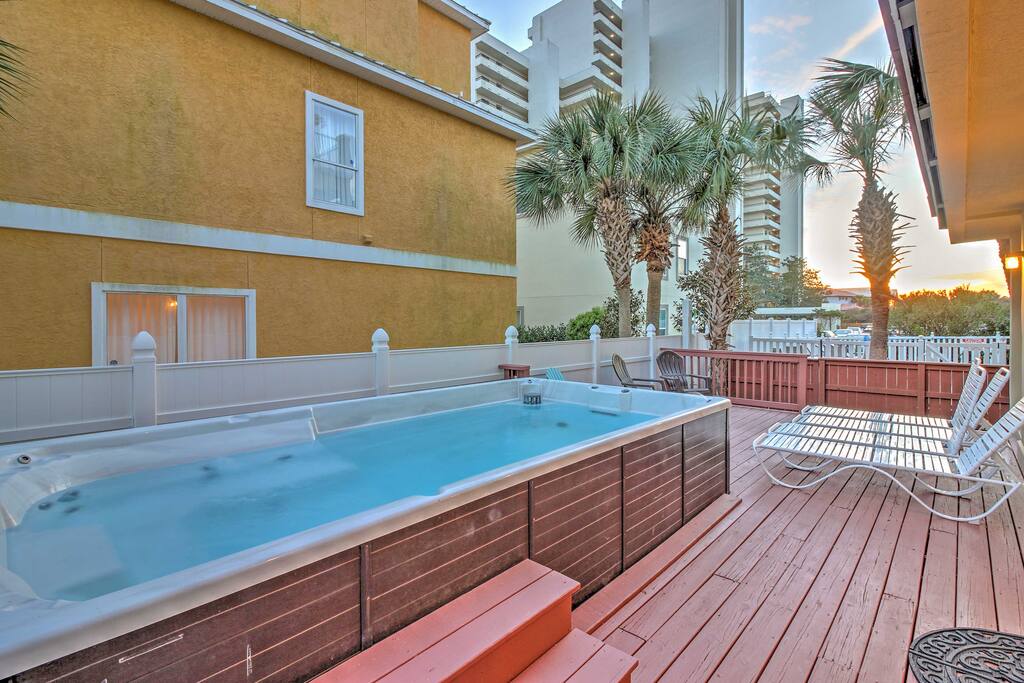 Spend countless hours in the heated pool outside on the spacious deck.