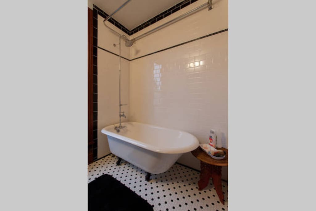New bear claw tub and tile floor