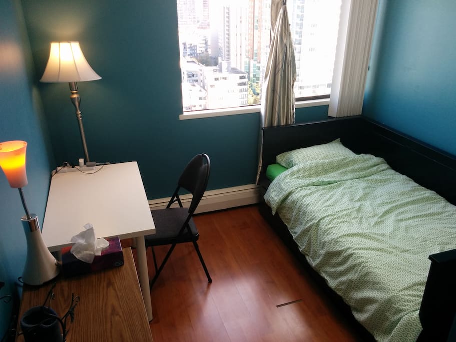 A twin bed. For 2 people, expands to accomodate two twin mattresses, or I can put a second mattress on the floor.