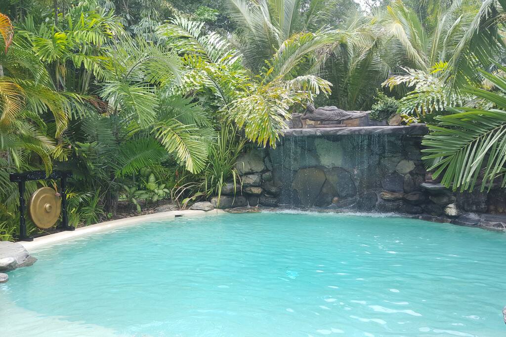 pool with waterfall