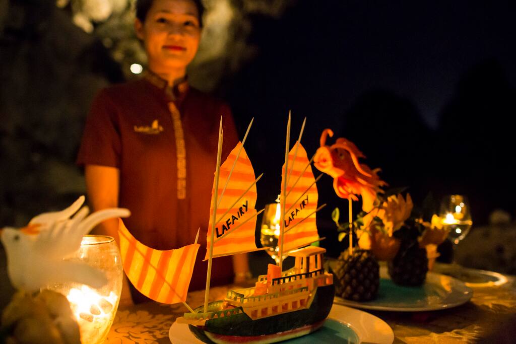 Dining in Cave and Food Carving Art