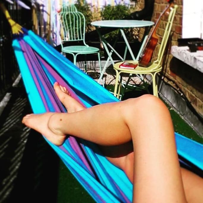 Back Balcony with hammock and table
