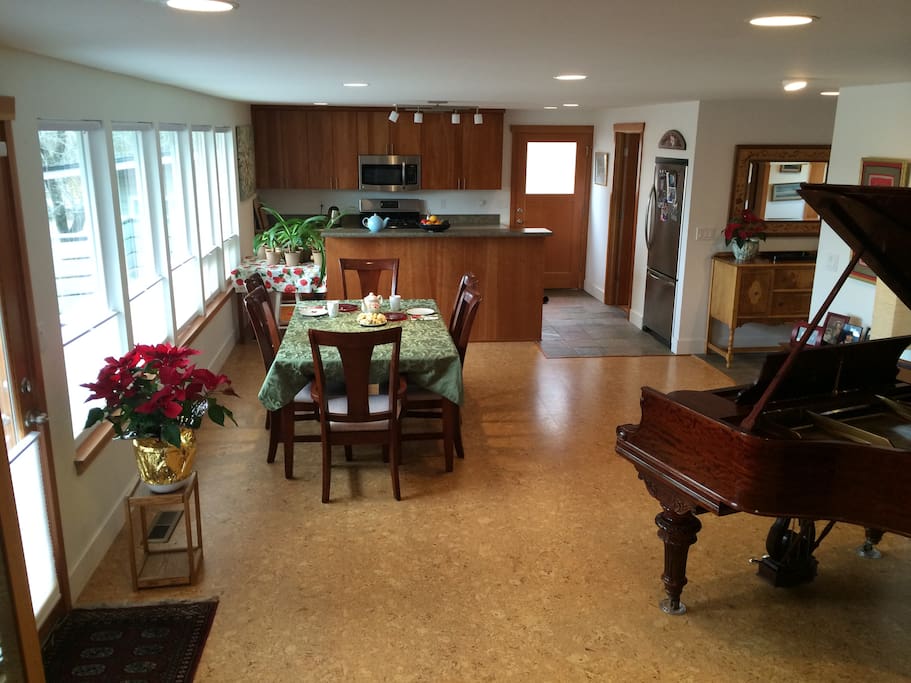 Living area view toward kitchen