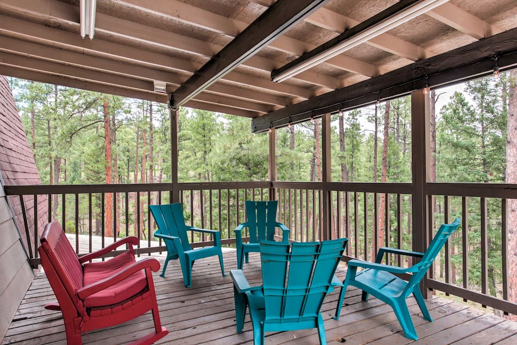 Sip your morning coffee or evening cocktail with the group on the spacious deck.