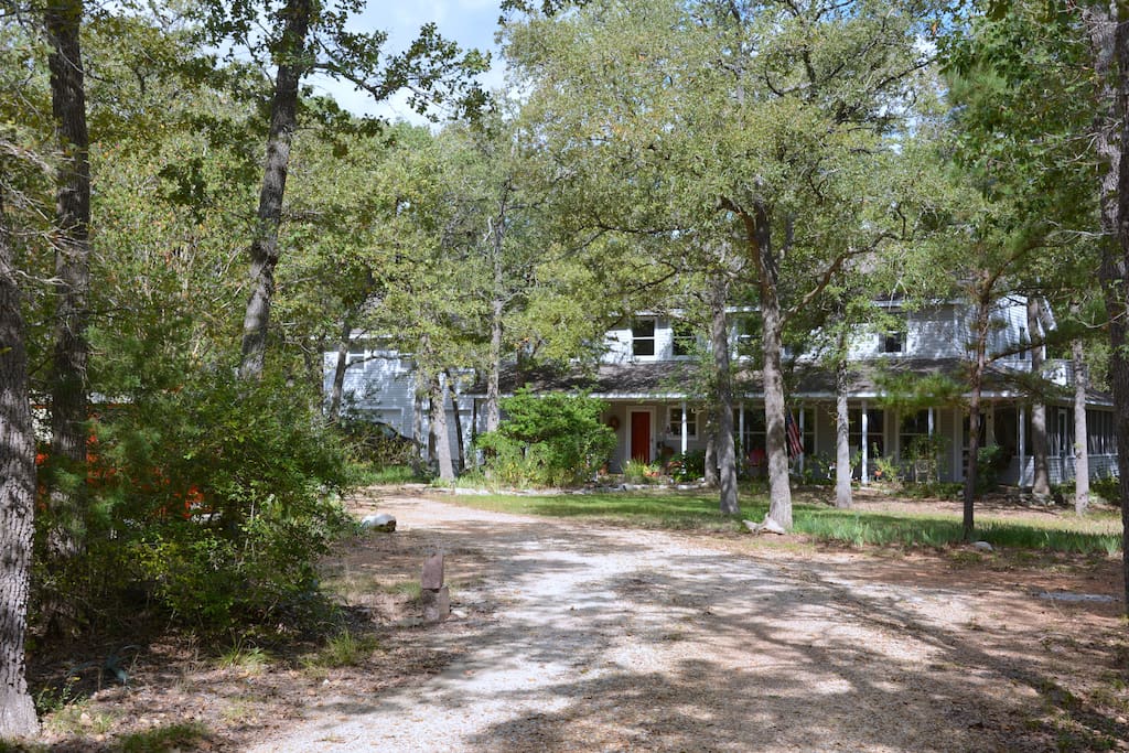 View from driveway - apartment is on the left