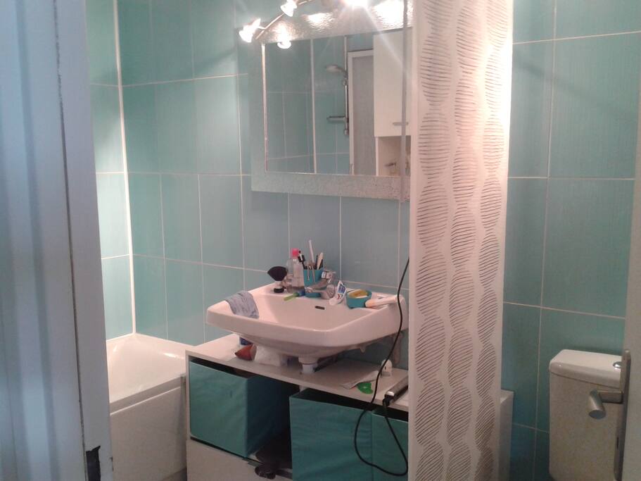 Salle de bain avec baignoire