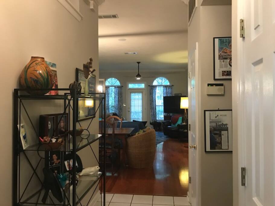 In the front door