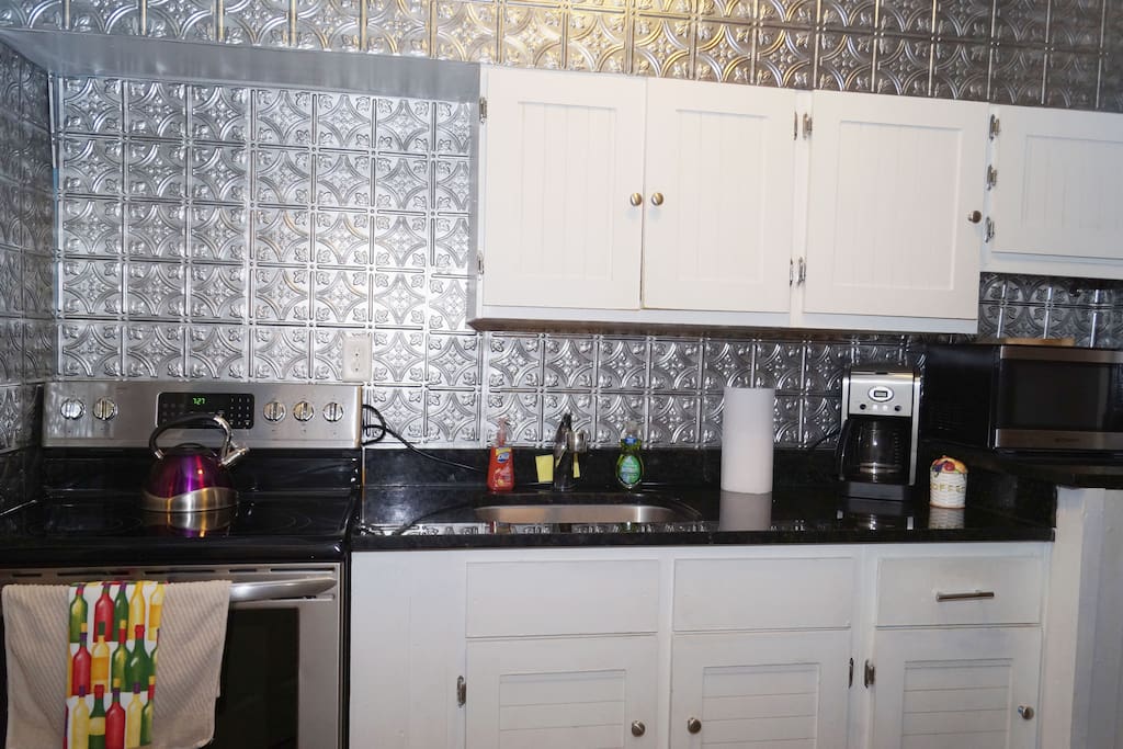 Tin walled antique kitchen