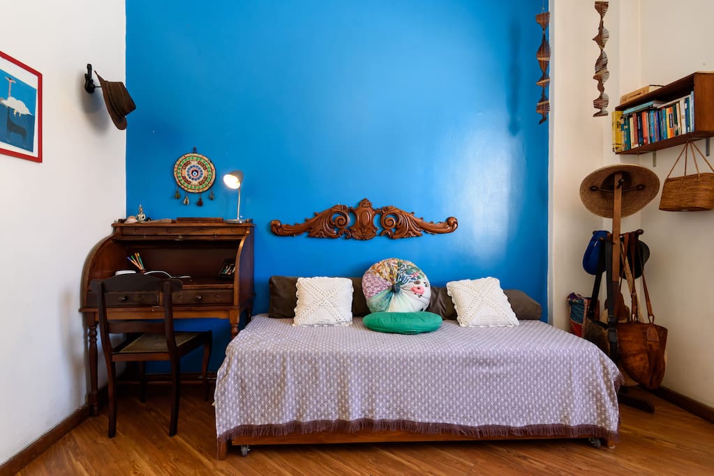 Two single beds. There's a under bed.