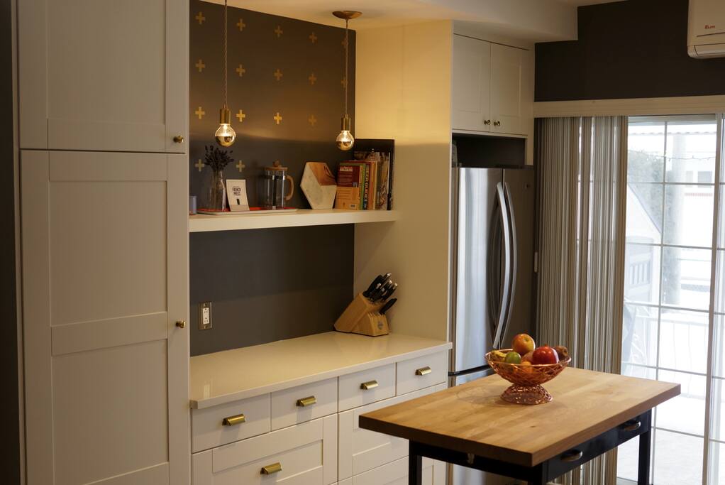Fully renovated kitchen with Nespresso, french press and AeroPress. We've got your coffee needs covered!