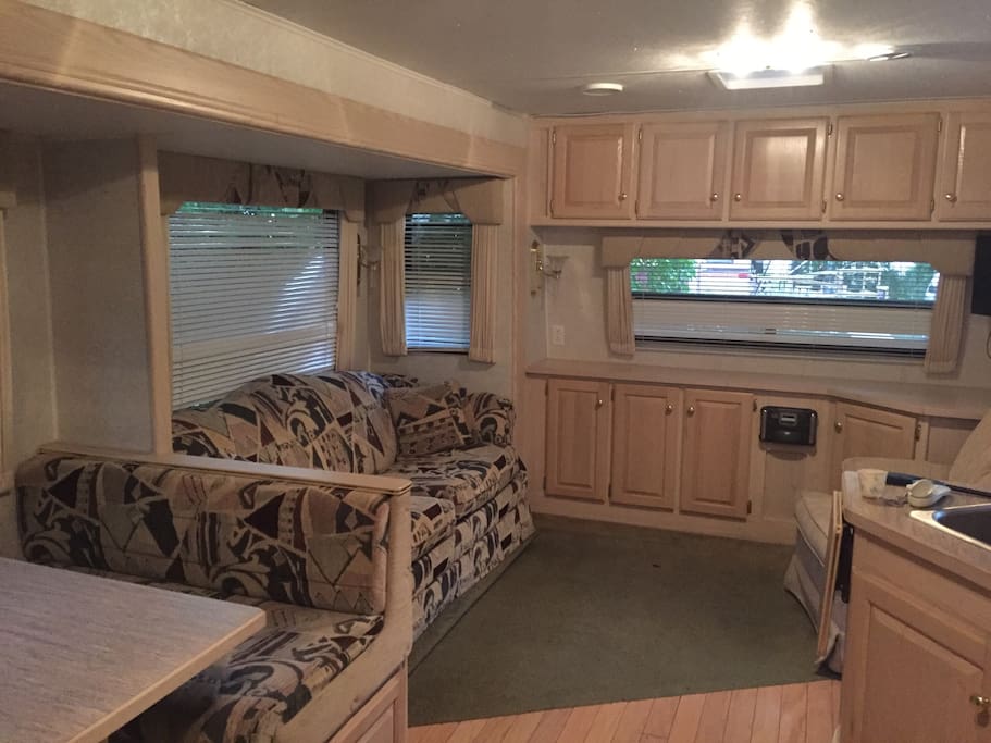 Couch and bed provide additional sleeping arrangements