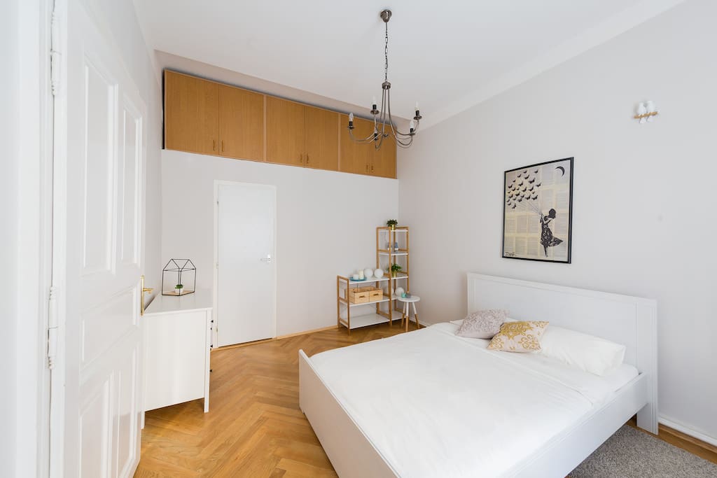 A second bedroom has queen size bed, with a very comfortable mattress, to assure you have a good night sleep before exploring Prague's beautiful spots.
