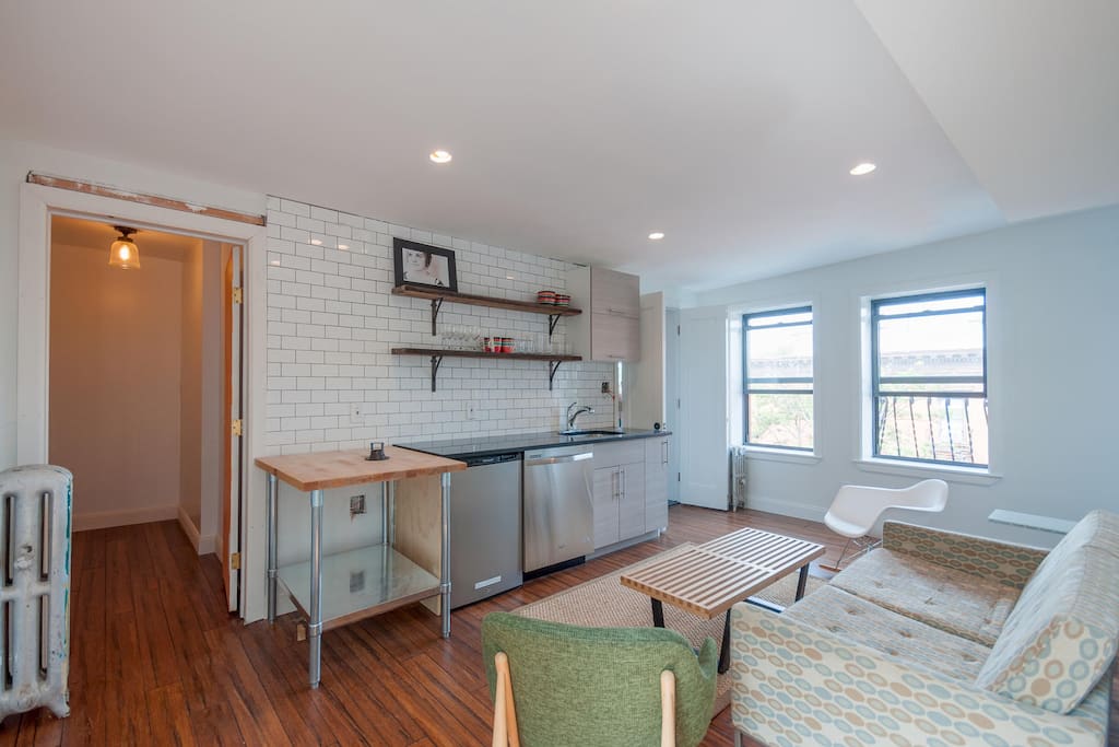 Living room and kitchen