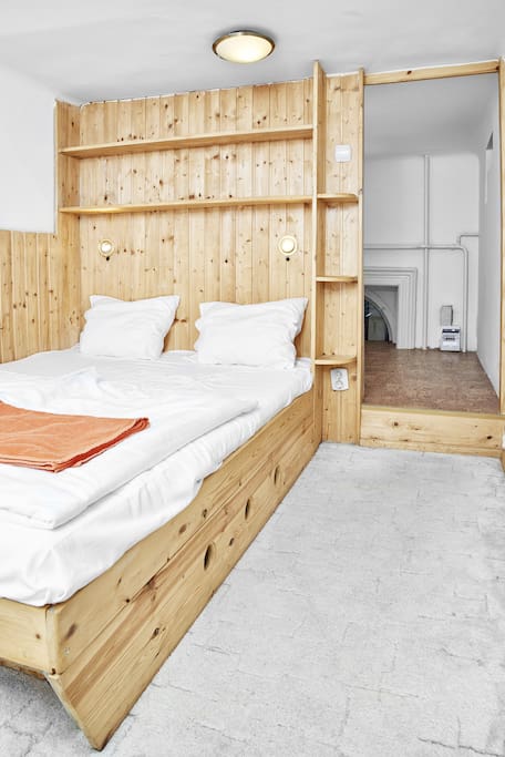 King size bed at the mezzanine level