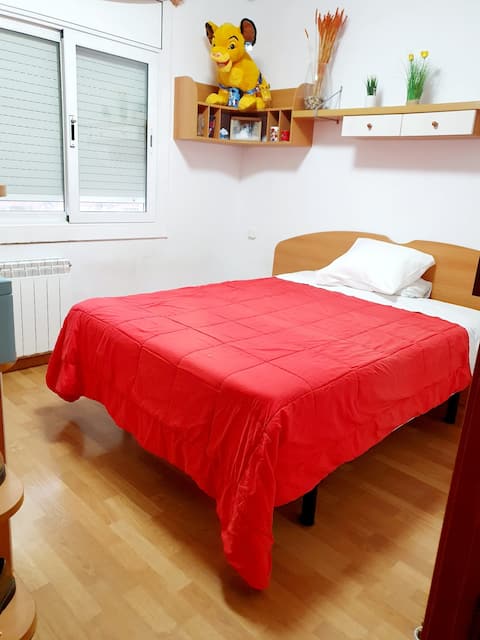 Room with window and air conditioning