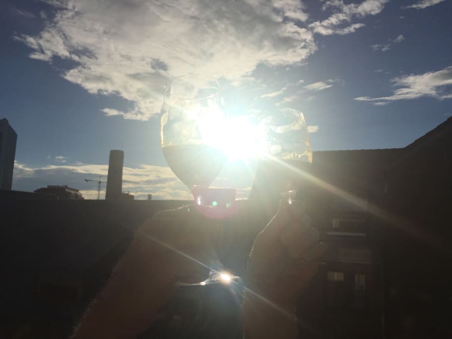 Cheers on the balcony! Or "Skål" as we say in Norway :-)